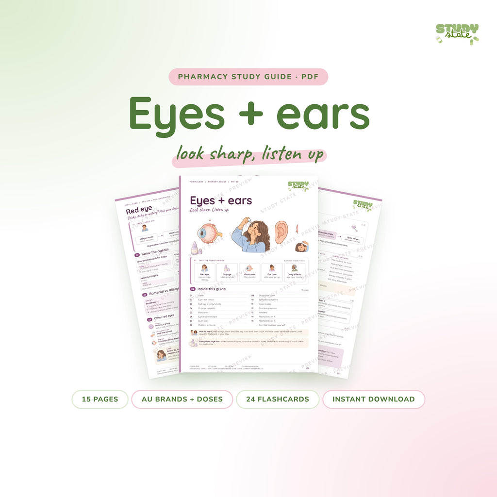 Eyes + Ears study guide PDF by Study State: cover and pages