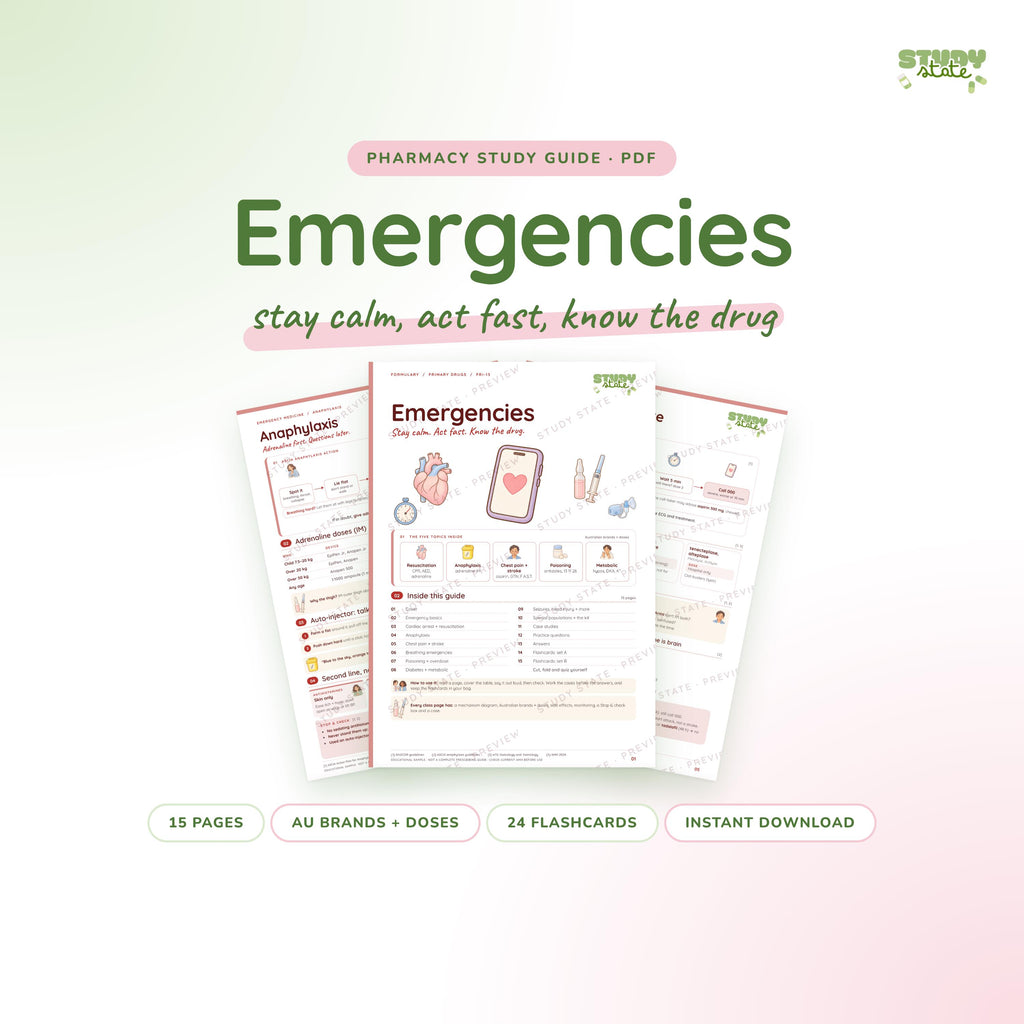 Emergency Medicine study guide PDF by Study State: cover and pages