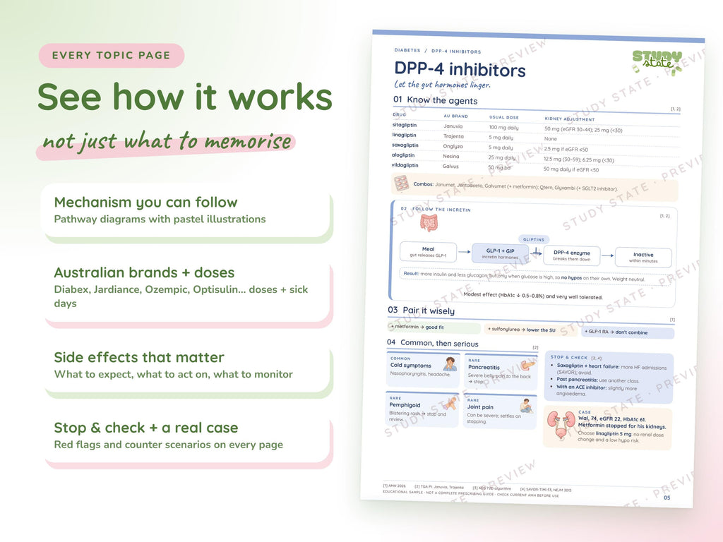 Diabetes study guide preview 7: inside pages, cases and flashcards