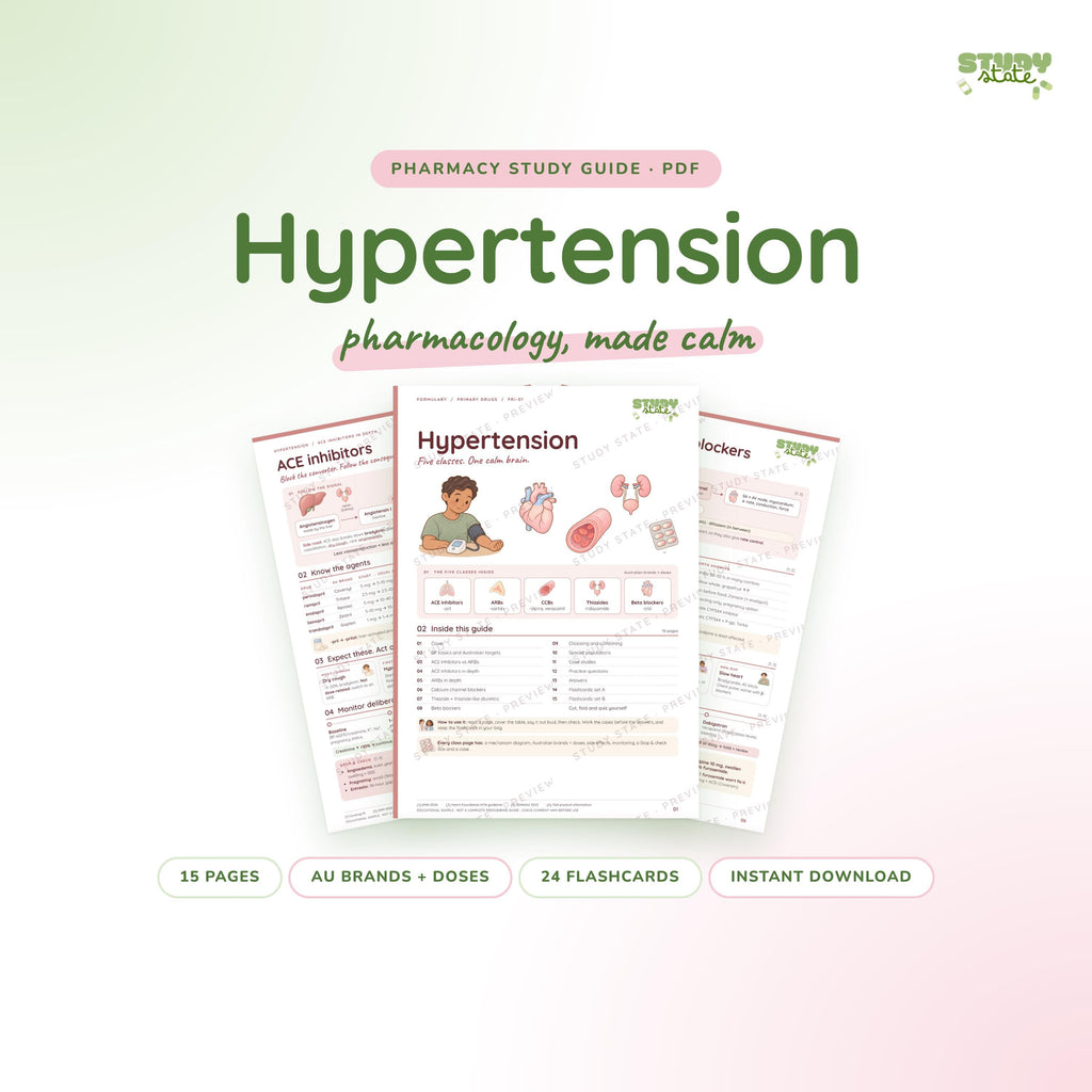 Hypertension study guide PDF by Study State: cover and pages